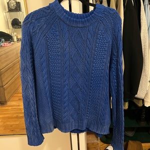 POLO by Ralph Lauren Oversized Acid Washed Cable Knit Sweater